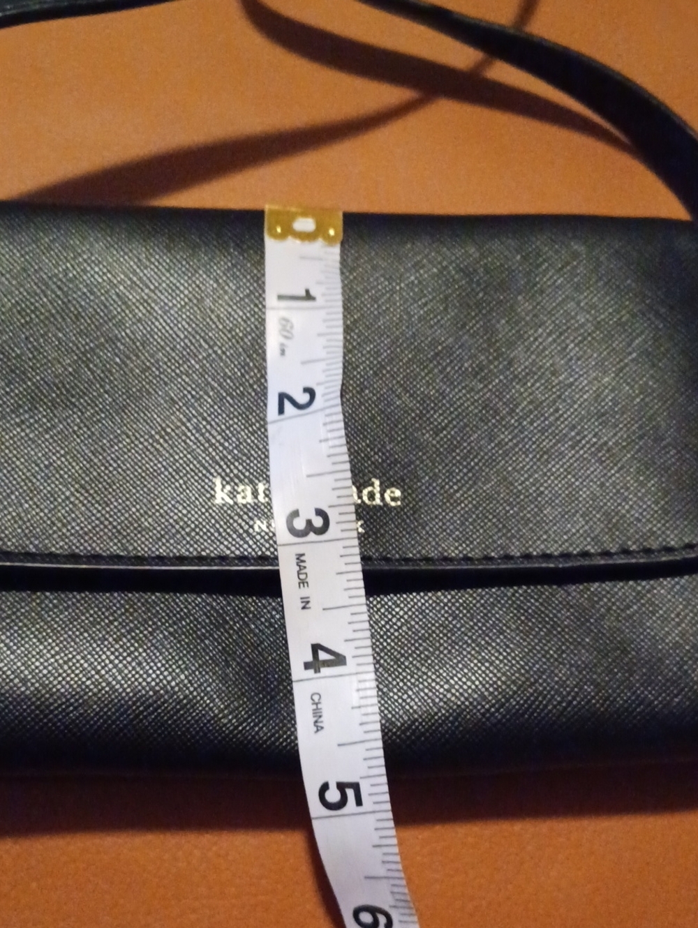 > kate spade Black Saffiano Leather Continental Sholder Bag with Gold Logo - Picture 11 of 11
